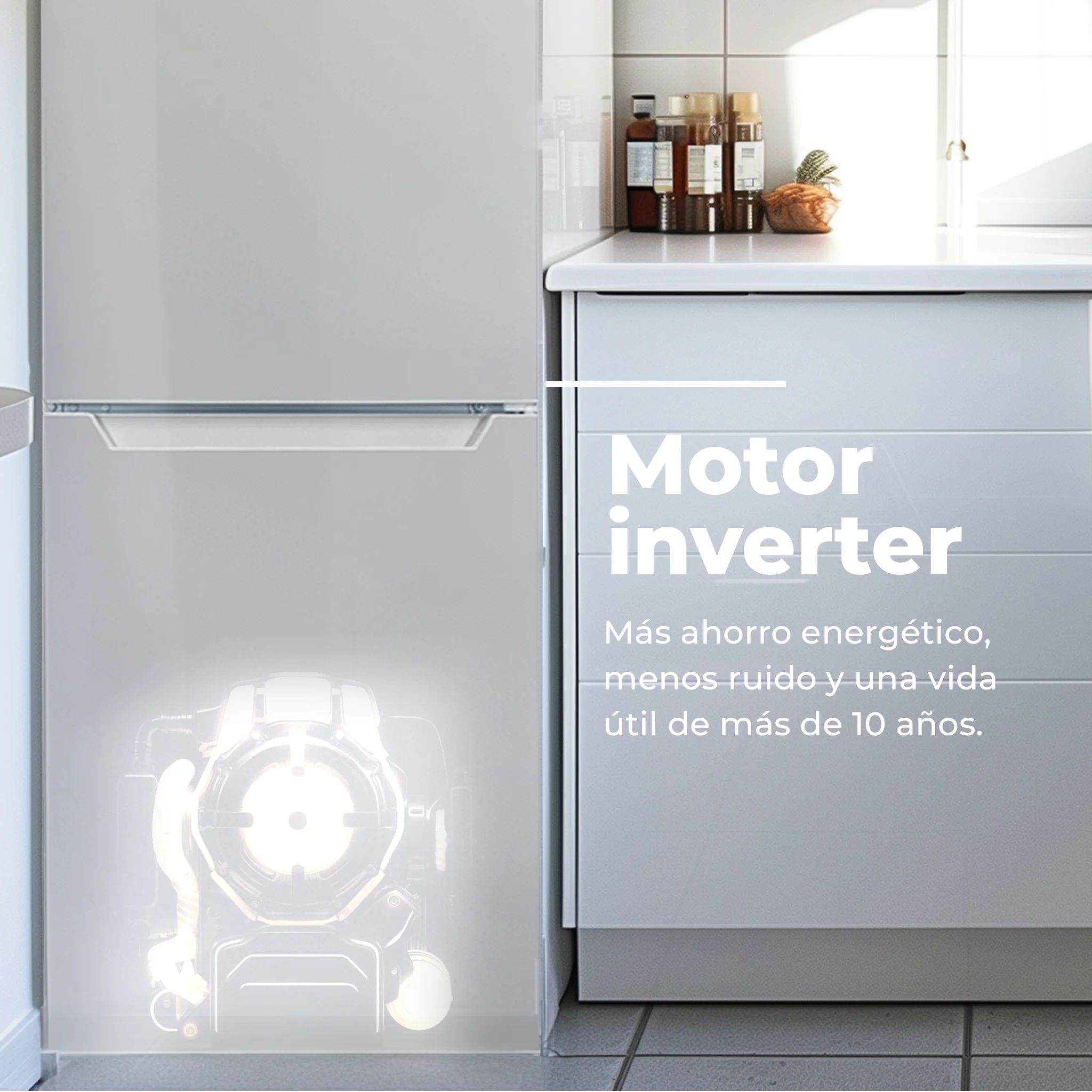 EVVO F52 – High Performance No Frost Combi Refrigerator, 250-300L Capacity, Stainless Steel, Features Inverter Motor for Quiet Operation, Multi Air Flow Cooling, LED Interior Light, ECO Technology, Fast Cooling Function, Energy Efficiency Class E.