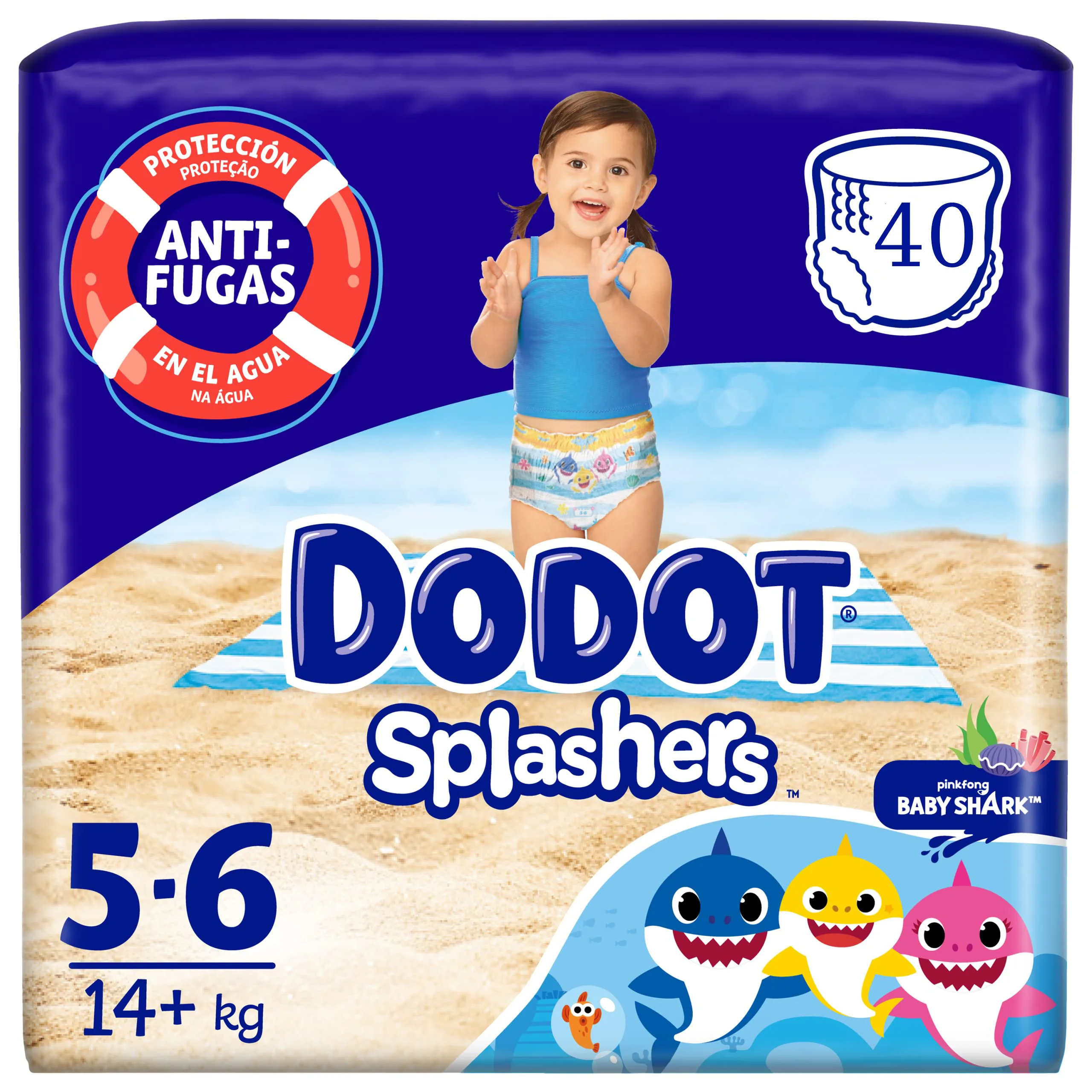PACK de 4 - Dodot SPLASHER  Talla 5-6  (40 unidades)