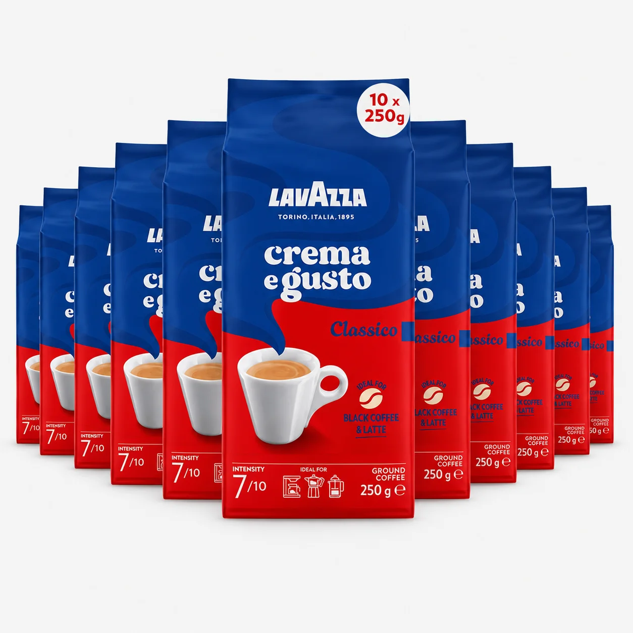 Lavazza Cafe Molido Crema e Gusto 250 gramos - PACK AHORRO 10 UNIDADES - Qumir — oferta en AliExpress