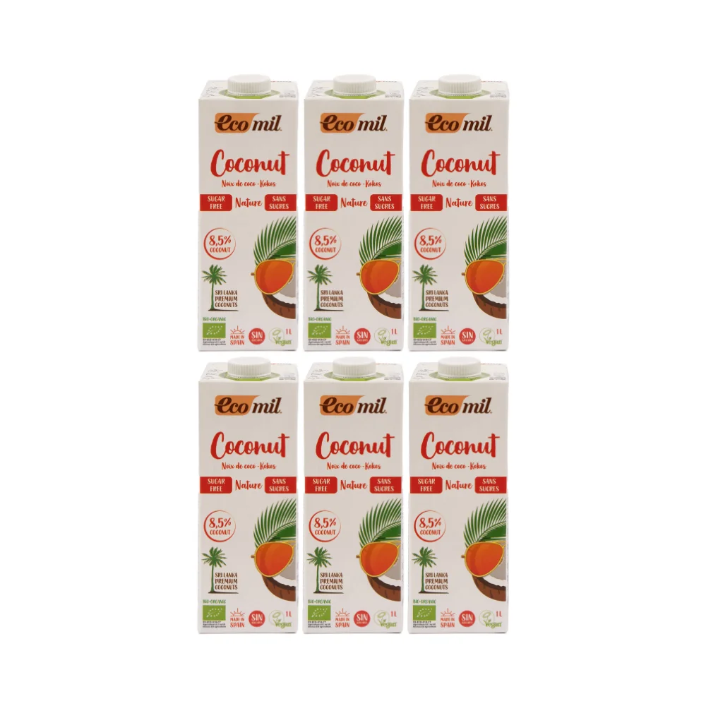 Pack 6x Bebida de Coco Ecológica Nature 1l Ecomil