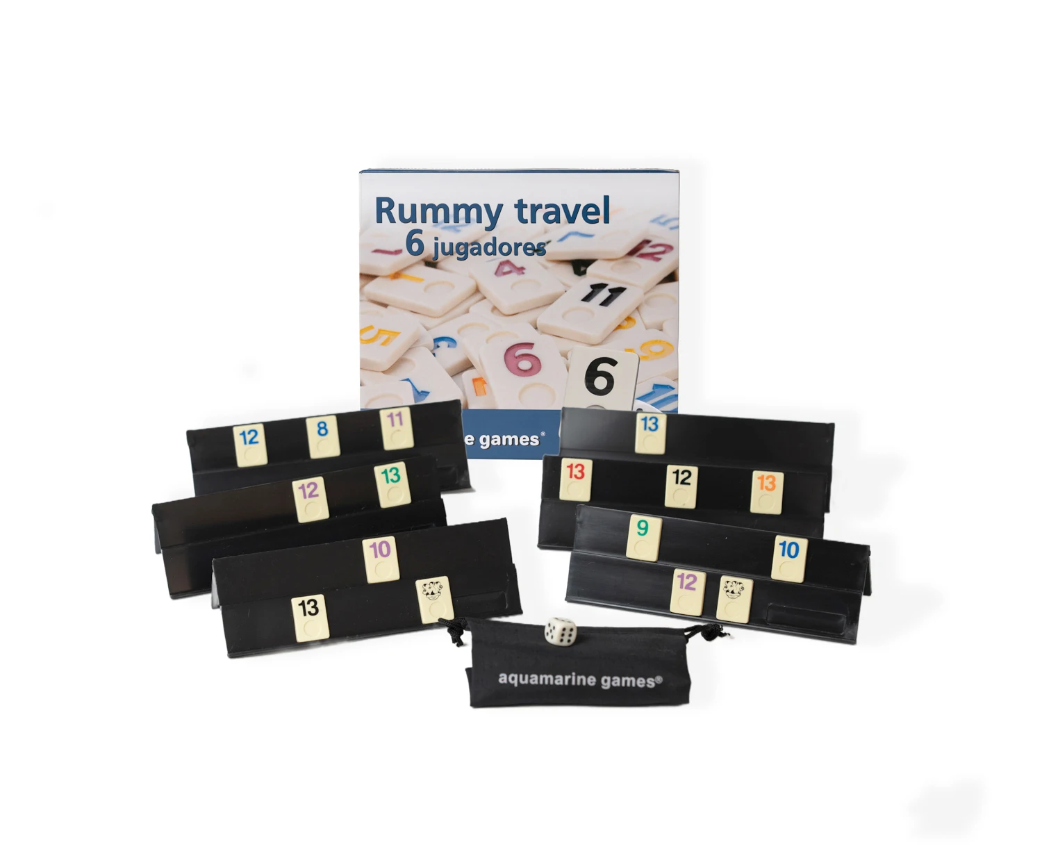 Travel Rummy 6 Players DO-004, educational board game with durable plastic pieces, a compact design for easy transport, and supports for organizing tiles, perfect for family game nights or parties. #2