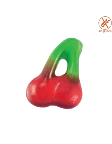 Glossy cherry gummy 1kg with cherry shape and flavor. The bag contains 1 kg. N/