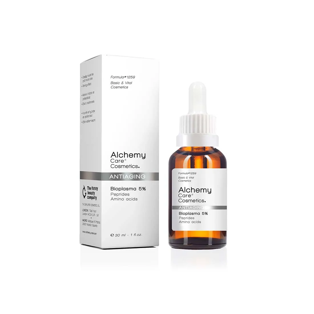 ALCHEMY CARE COSMETICS | SERUM ANTIAGING: BIOPLASMA 5% Facial 30 mlsérum | Brighter skin and less visible pores | Reduces wrinkles | Depigmentation and pores | Revitalift Clinical