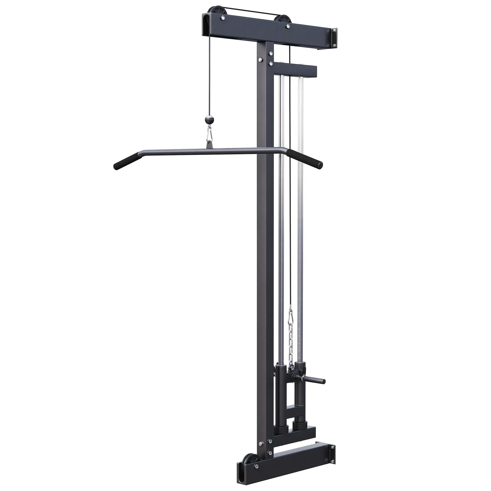 Gorilla Sports Torre de tiro para pared lat pulldown en negro