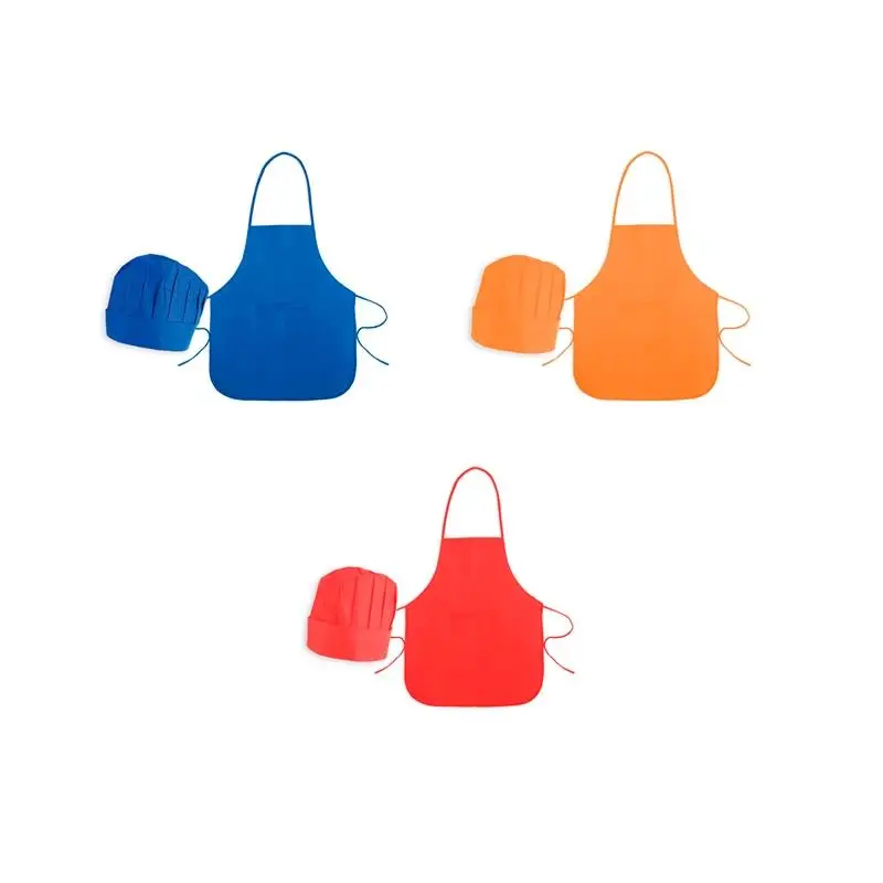 Disok Set de Cocina Infantil Disok - Lote 20 Delantales + Gorro Ajustable Niñas Niños - Variedad de Colores