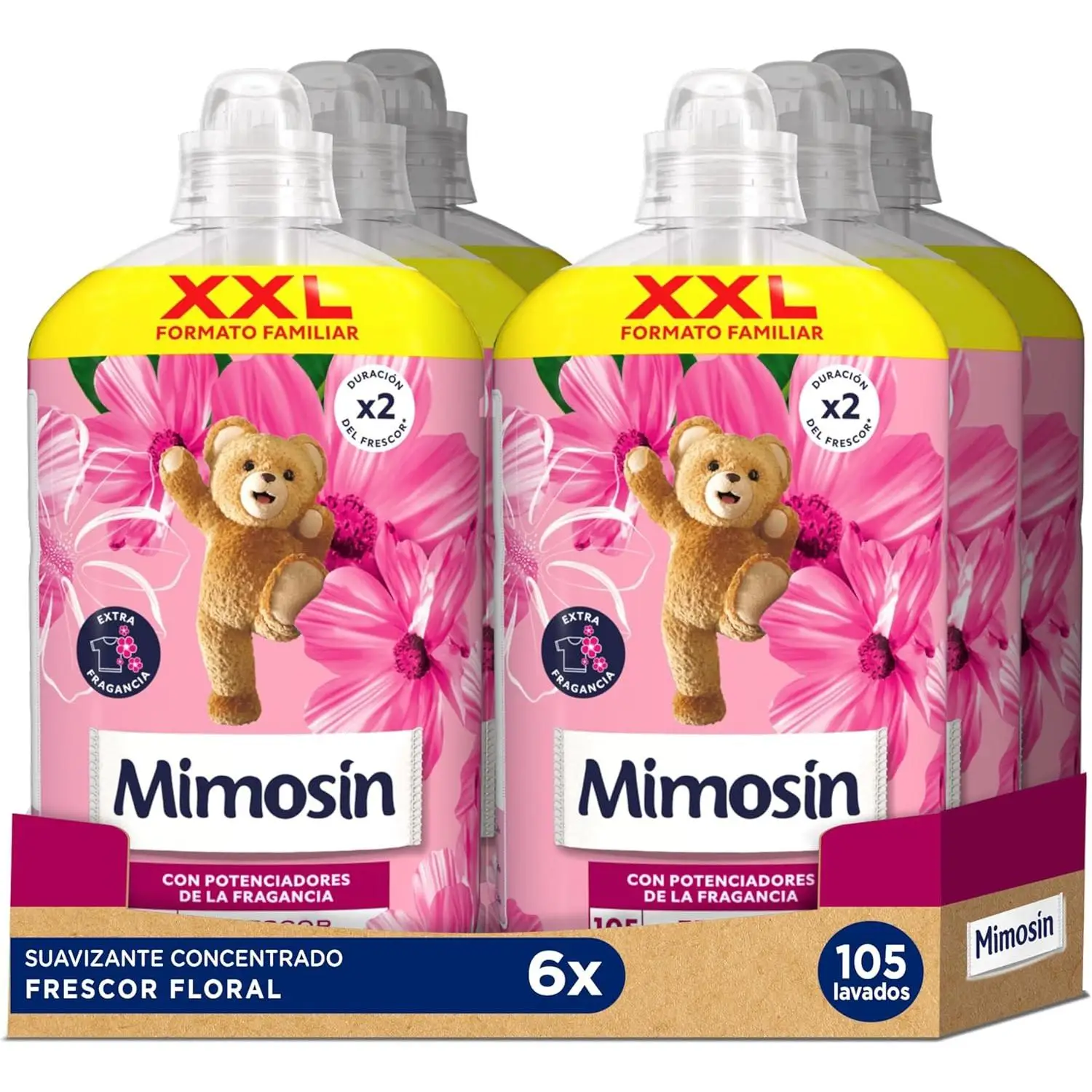 Mimosín Suavizante Concentrado Frescor Floral - 6 x 105 lavados​ - 630 Lavados - Formato XXL