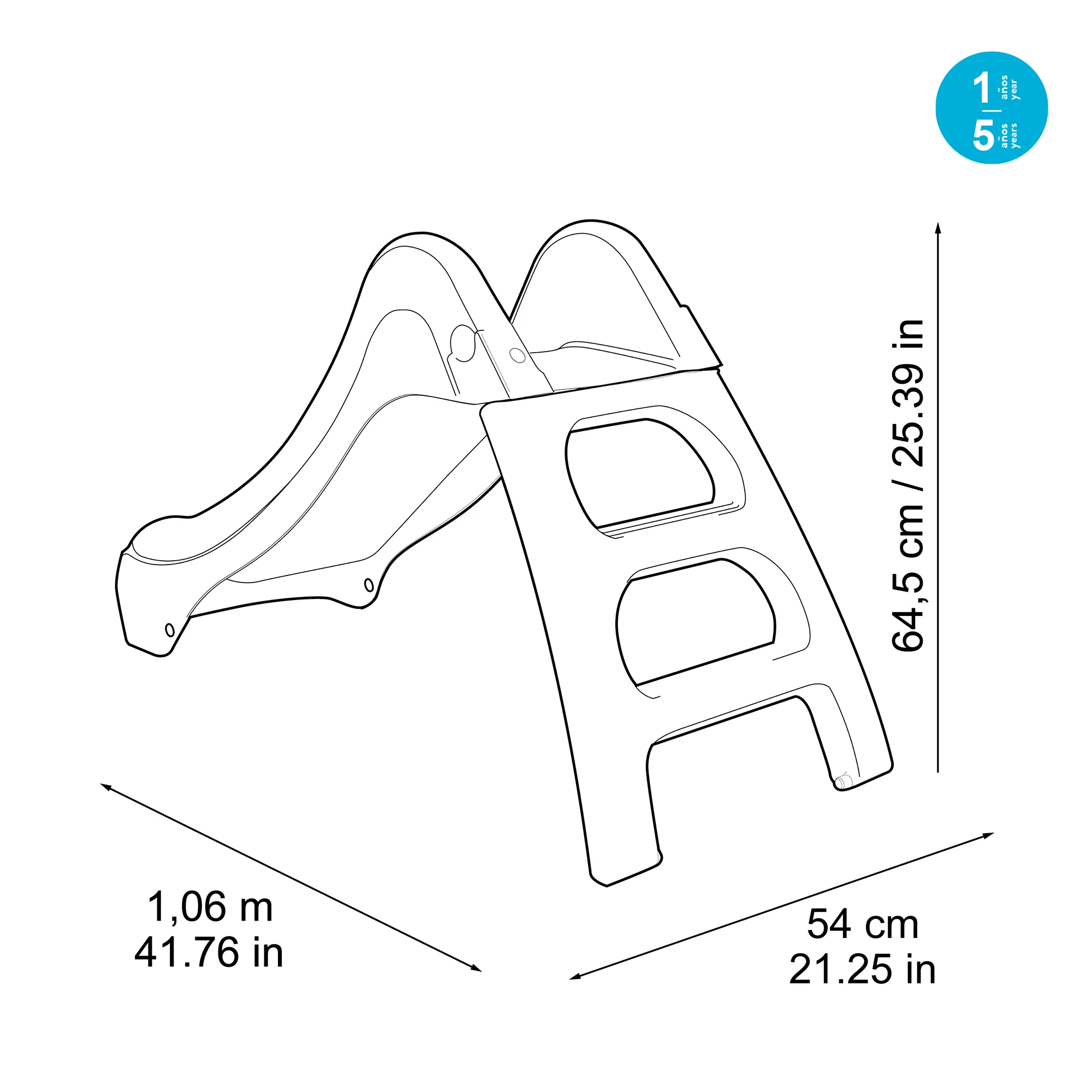 Feber - first slide bluey, small size children's slide, with hose opening to become a water slide, for boys and girls from 1 year old, famosa (feu10000)