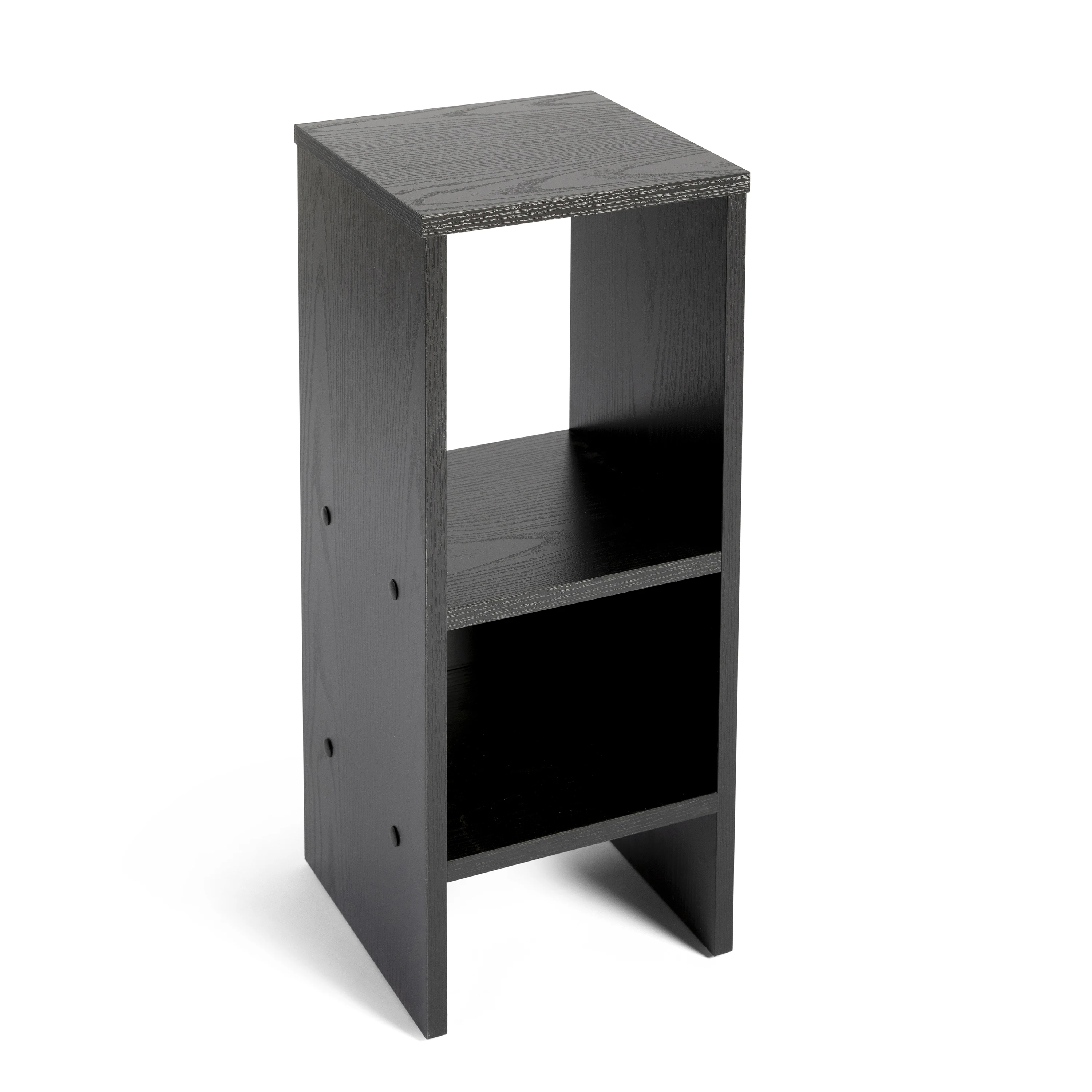 Dupi nightstand with shelf aitana | Compact and versatile design | Open bottom shelf | Strong and durable wood | Easy assembly | 24x24x60cm | Black #2