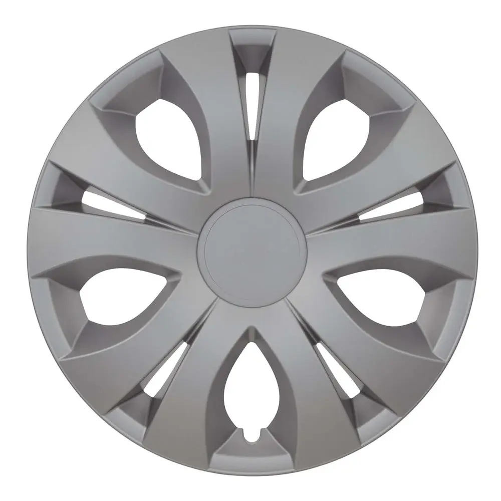 KRAWEHL - Juego de 4 Tapacubos - Modelo Top - Cubre Llantas - Fácil de Instalar - Anillo de Sujección Ajustable - Resistente a los Golpes - Realizado en ABS - Color Plata
