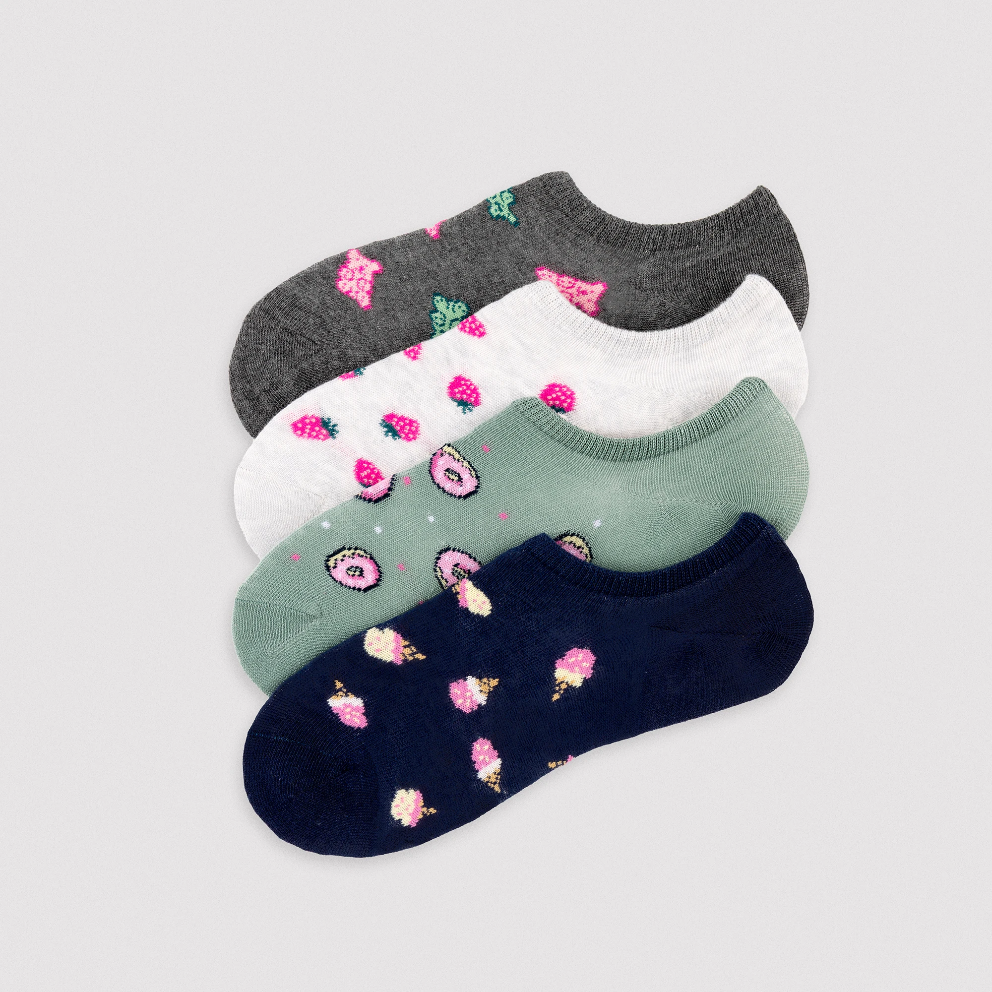 Ysabel Mora - Pack de 4 calcetines pinkies estampados foodie