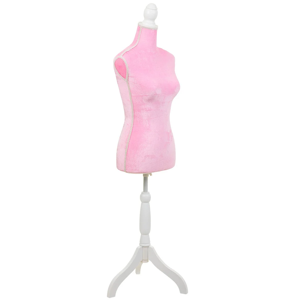 WANDERLUST DECO Maniquí de Madera y Espuma Forrado de Tela Rosa - Realismo en la Exhibición | Ajuste Realista de la Ropa