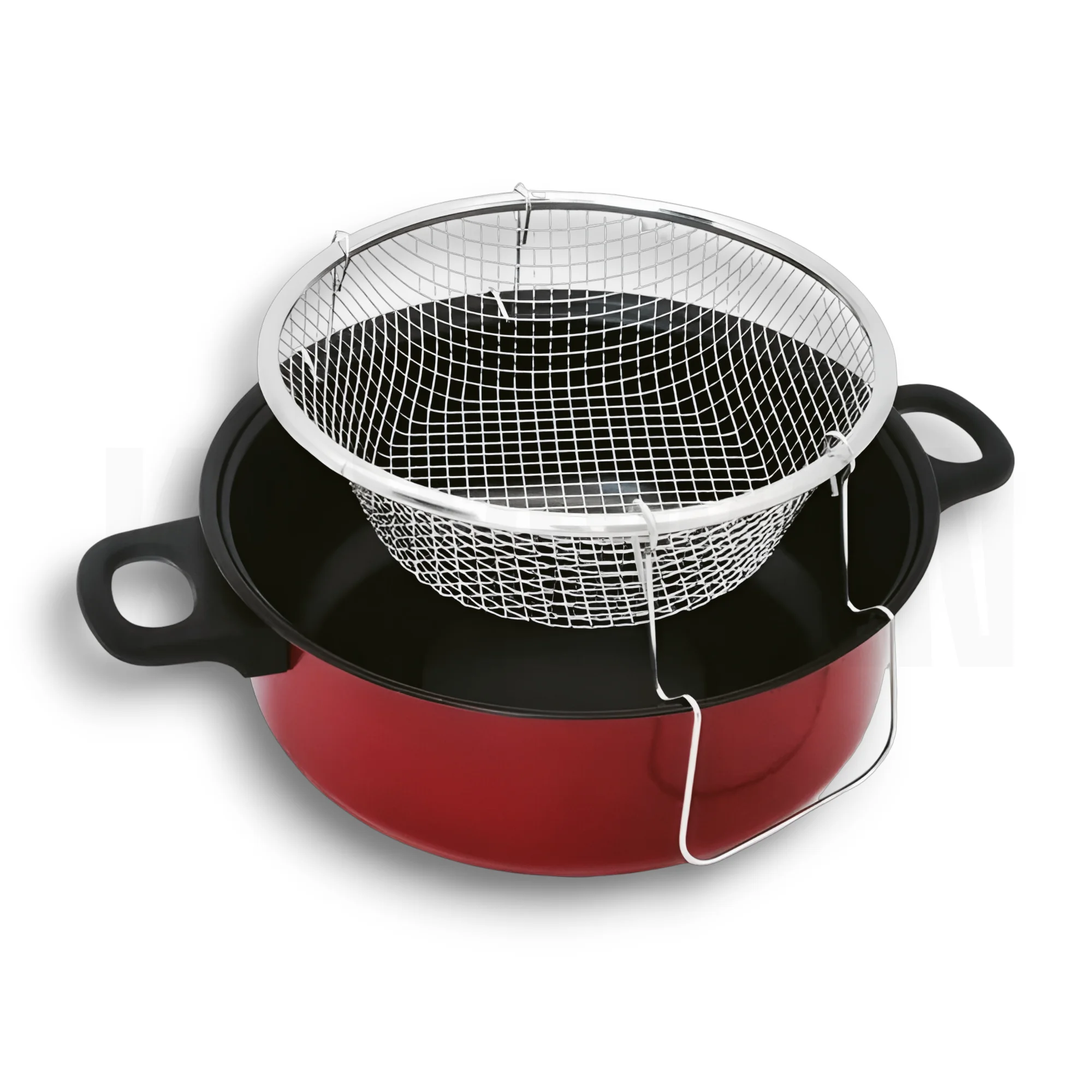 Olla Freidora Con Tapa Acero Inoxidable de 24cm - Kitchen&Go.
