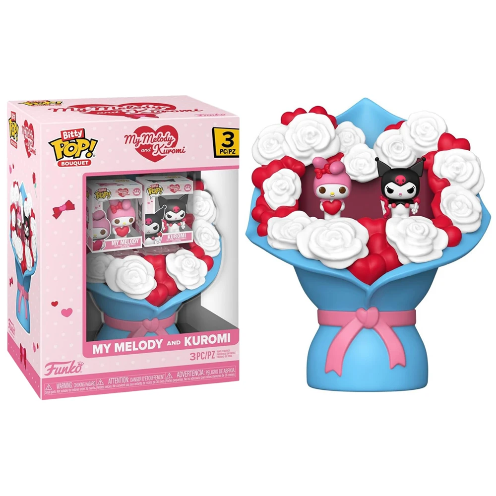 FUNKO BITTY POP BOUQUET HELLO KITTY: SANRIO VALENTINES - MY MELODY Y KUROMI, 87807, TIENDA CON LICENCIA OFICIAL, ENVIO EN 24-48 HORAS EN PENÍNSULA, FIGURA, CABEZÓN, MUÑECO, JUGUETES, ANIME, MANGA,