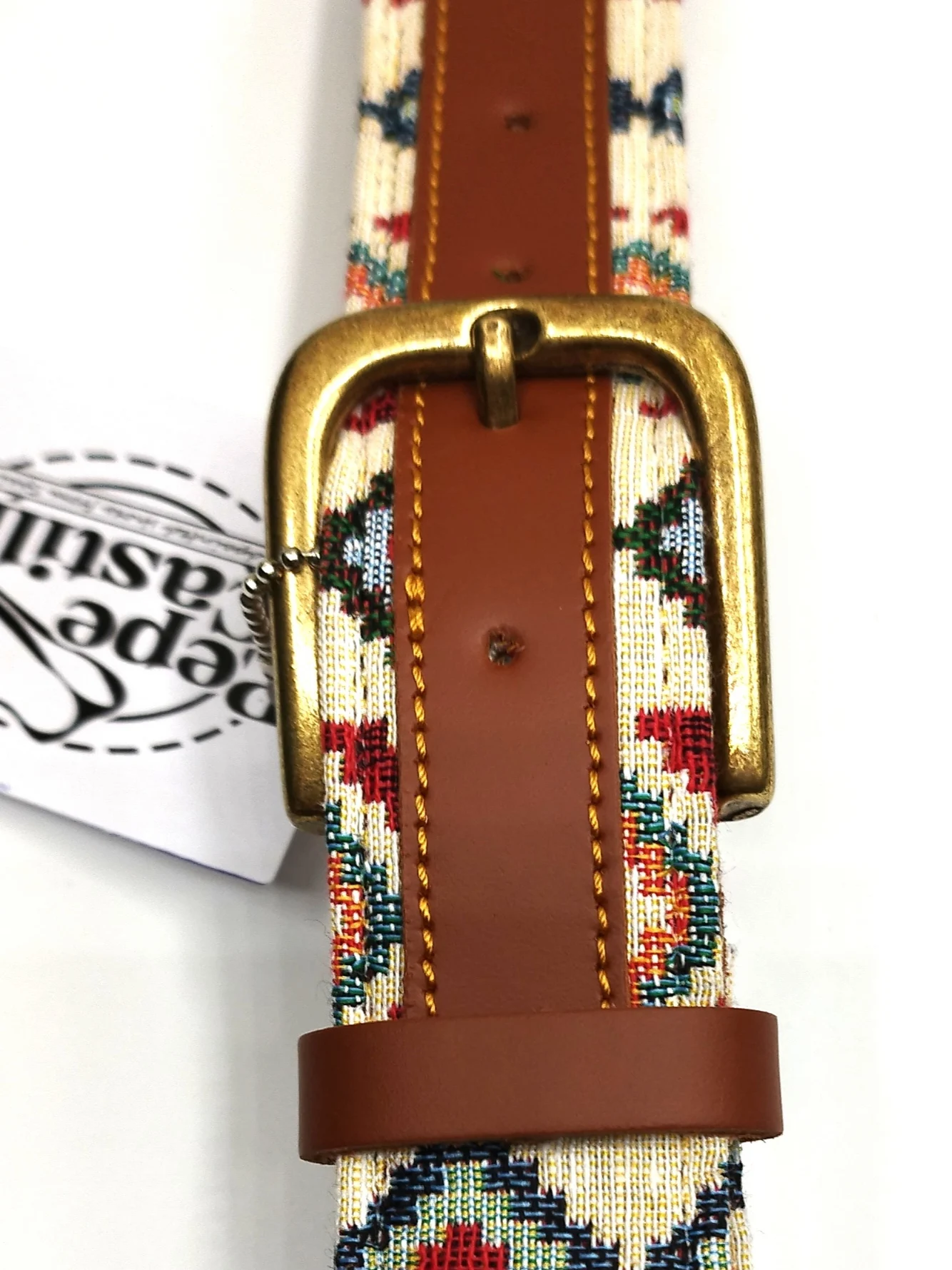 Belt-brand Pepe Castilla -M ° 23-manufactured in Seville (Spain)-Handmade-cotton and leather-We Prepare your size but it can be graduated to your size as it has a screw behind