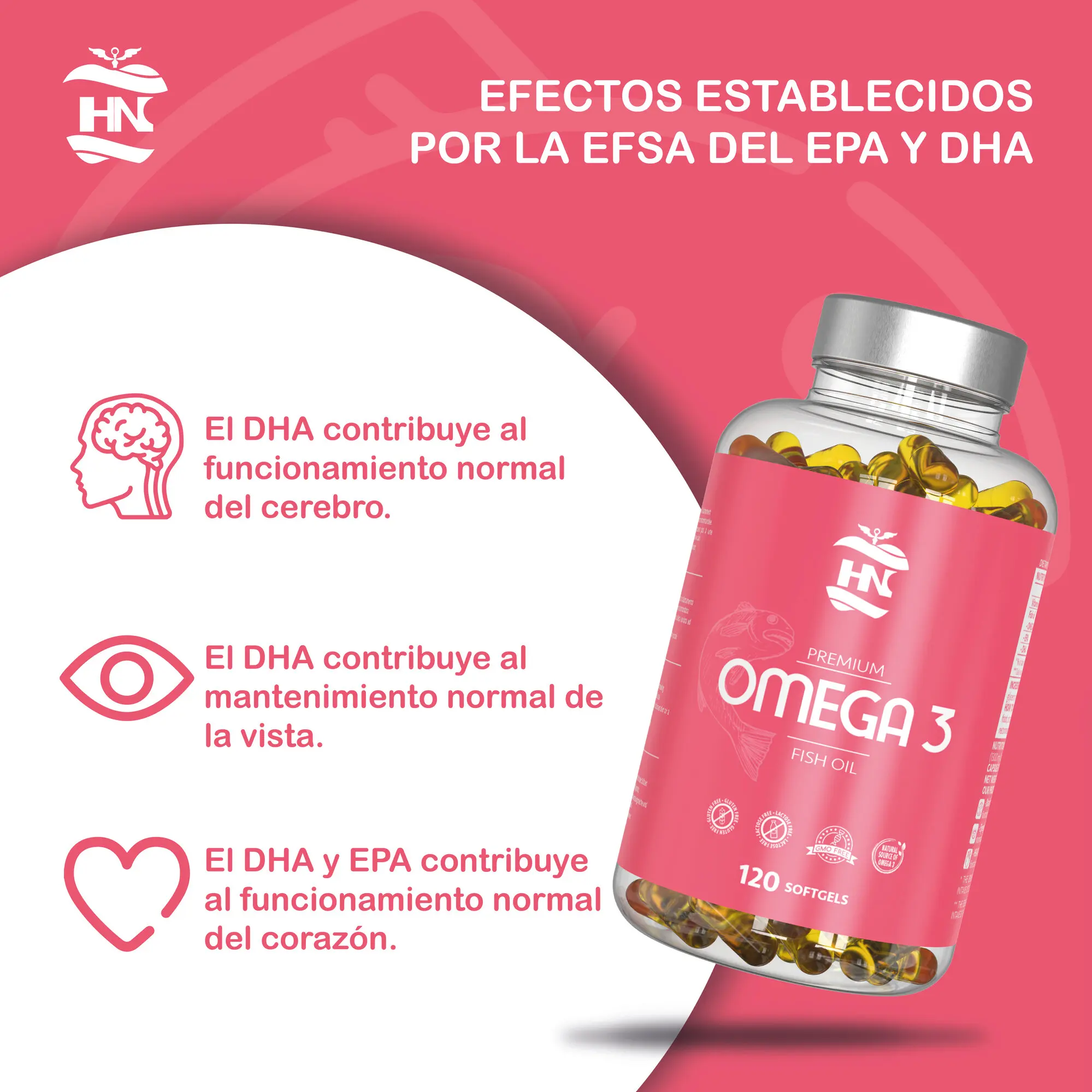 HN - Healthy Nutrition - Pack Omega 3 & Vitamin D3-Bone System-Omega 3 Capsules 2000 mg Fish Oil Base Omega3-120 White Pearls of Fatty Acids Omega 3 800mg EPA - 400mg DHA 1000mg - 365 Vitamin D3 K2 Capsules-Vitamin D (5000) #5