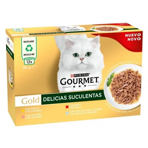 Purina Gourmet Gold Delicias Suculentas Pack Surtido Gatos Latas 12 X 85 Gr
