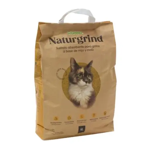 Wuapu Arena Naturgrind de Mijo y Maíz para Gatos - 6 L