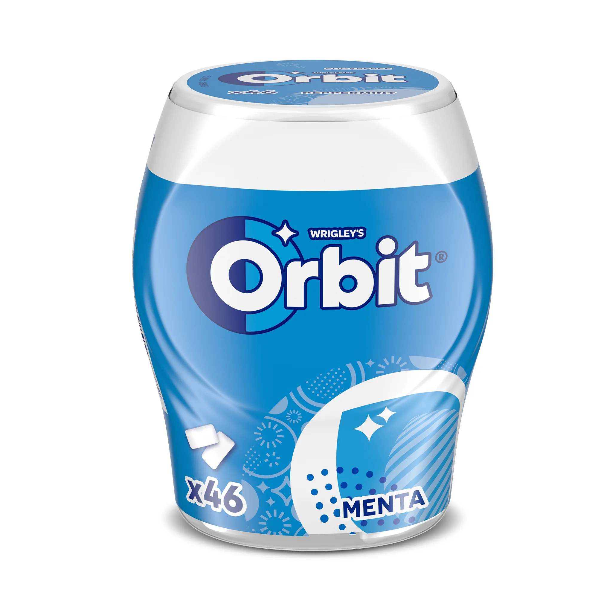 Orbit bottles peppermint sugar-free chewing gum, 6 x 46 units