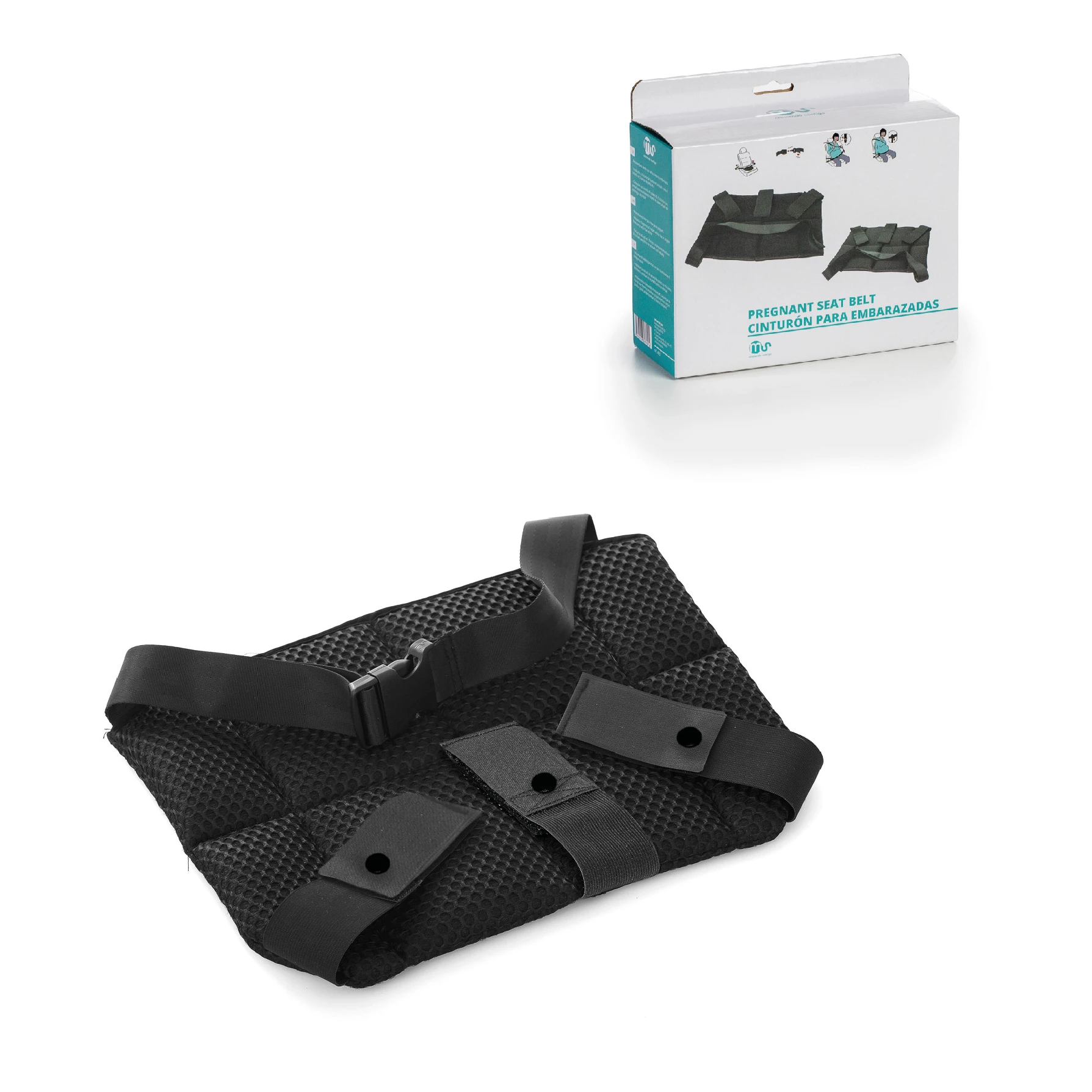 MS SafeBelty - Cinturón de Seguridad Homologado para Embarazadas - Adaptador para protección del bebé y comodidad para Mamás - Ajustable a Todos Los Asientos y Modelos (Con Caja Regalo)