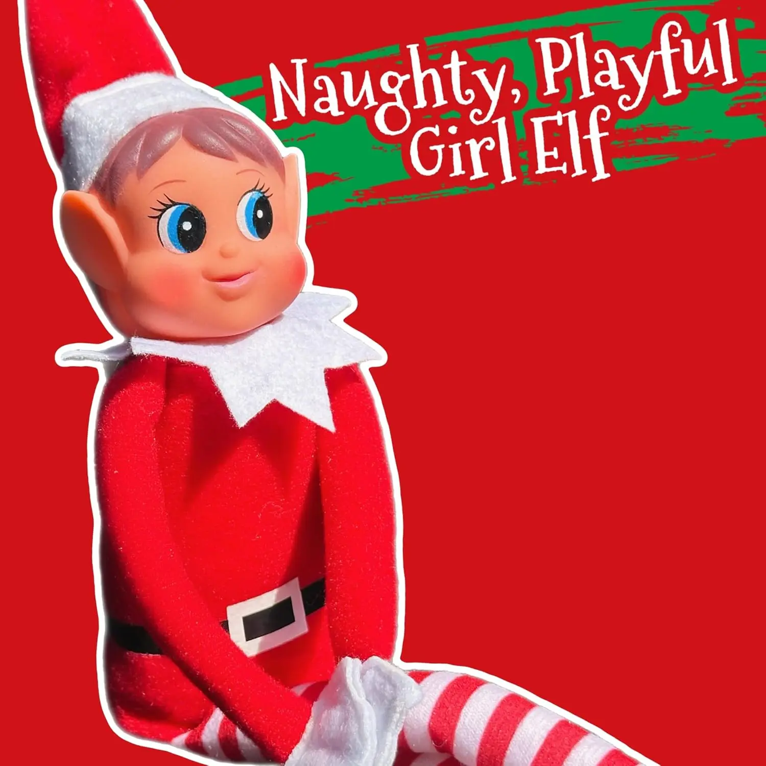 Long-legged christmas girl elf 30 cm marukatsu – festive plush and vinyl figure with flexible arms, ideal for decorating or giving as a christmas gift marukatsu