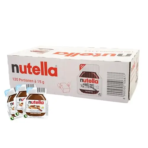 Nutella Pack 120 Monodosis de 15 Gramos. Crema de avellanas y chocolate para untar
