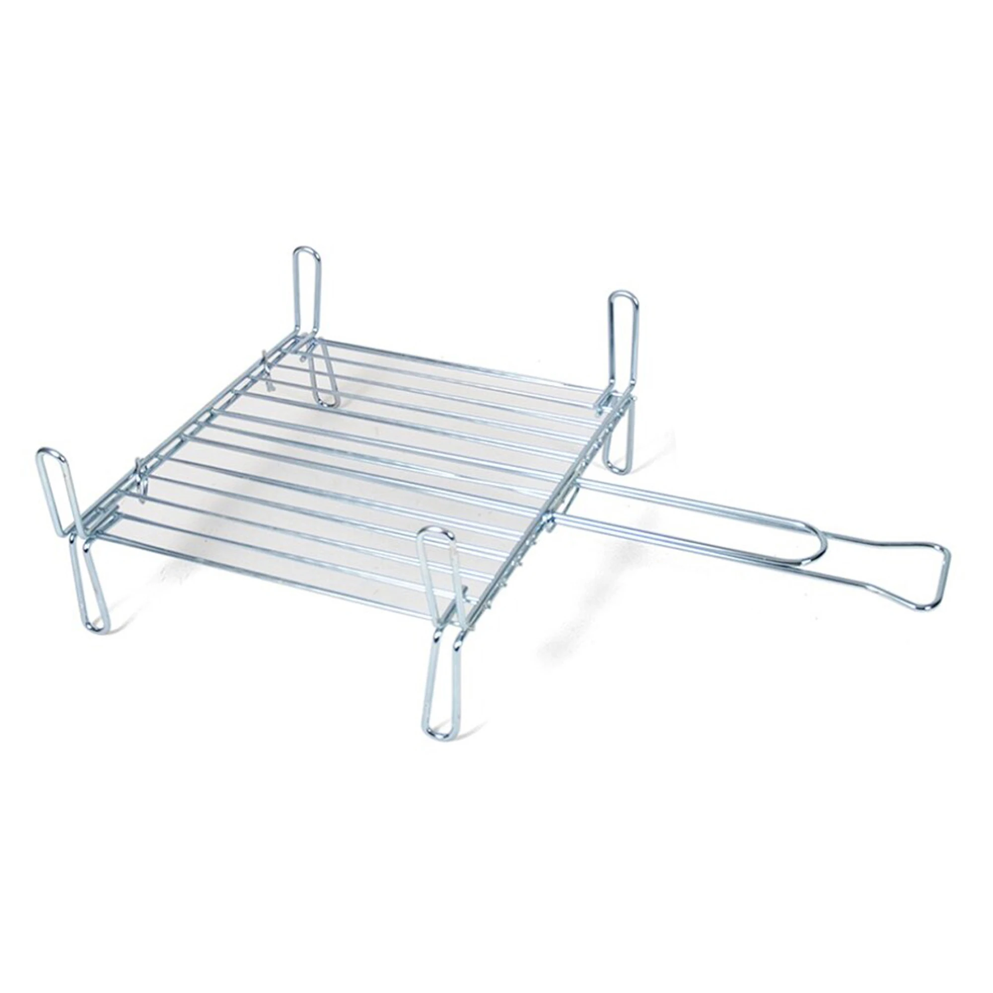 UD - Parrilla Doble para Barbacoa 25-50x35-50CM| Rejilla Metálica con Patas y Mango Plegable | Ideal para Carne, Pescado y Verduras