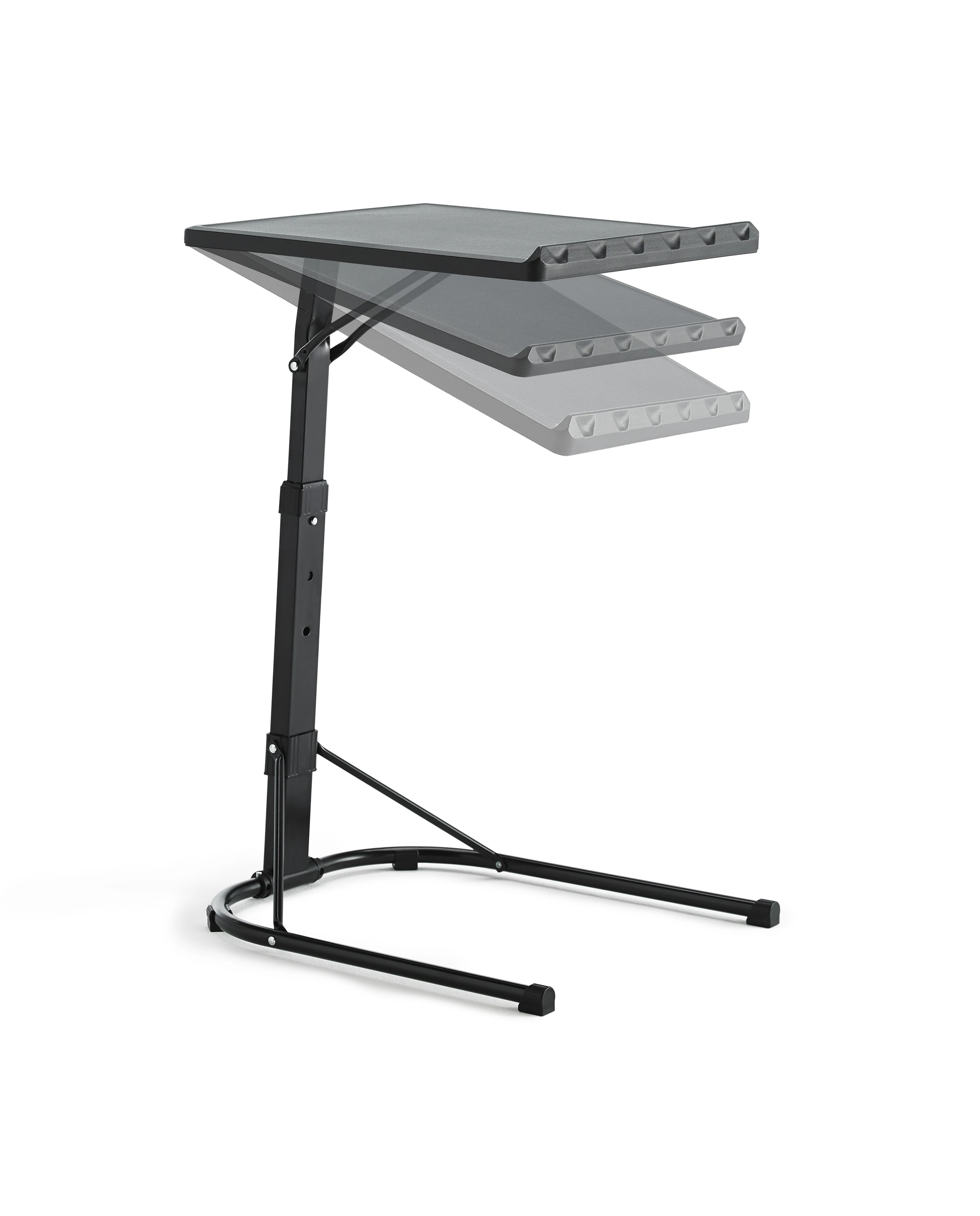 KITHOME Adjustable Height Auxiliary Folding Table, 43x43x63/68/73cm, Black