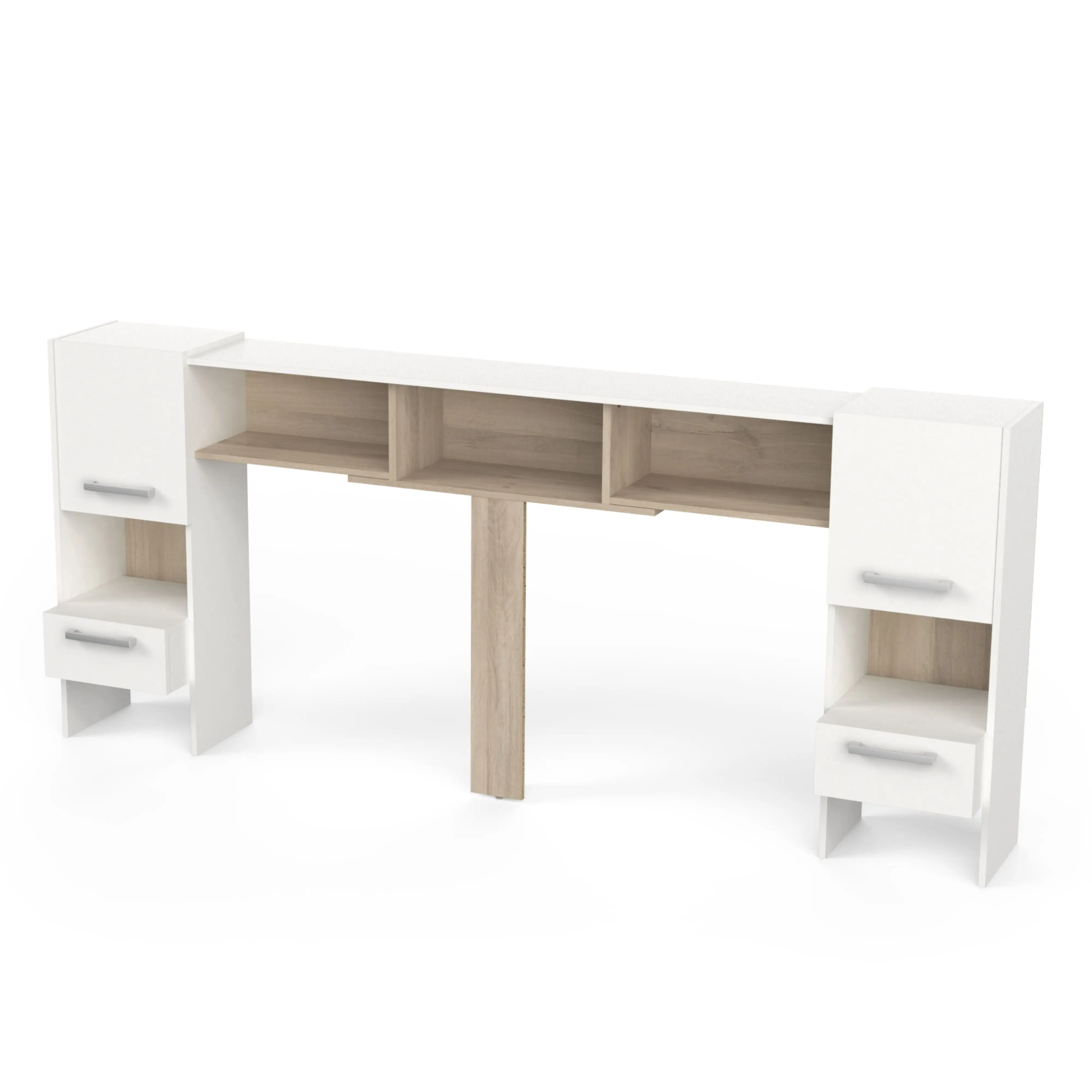 Miroytengo Cabecero Dormitorio Principal Watson color Roble Kronberg y Blanco Mate Habitación Doble 135/140/150 cm