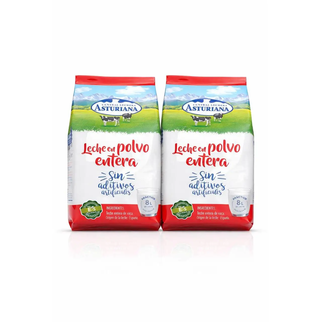 LECHE EN POLVO ENTERA Central Lechera Asturiana 1 kg - Pack-2 -100% Natural – Sin Aditivos ni Conservantes Total 2 kgs