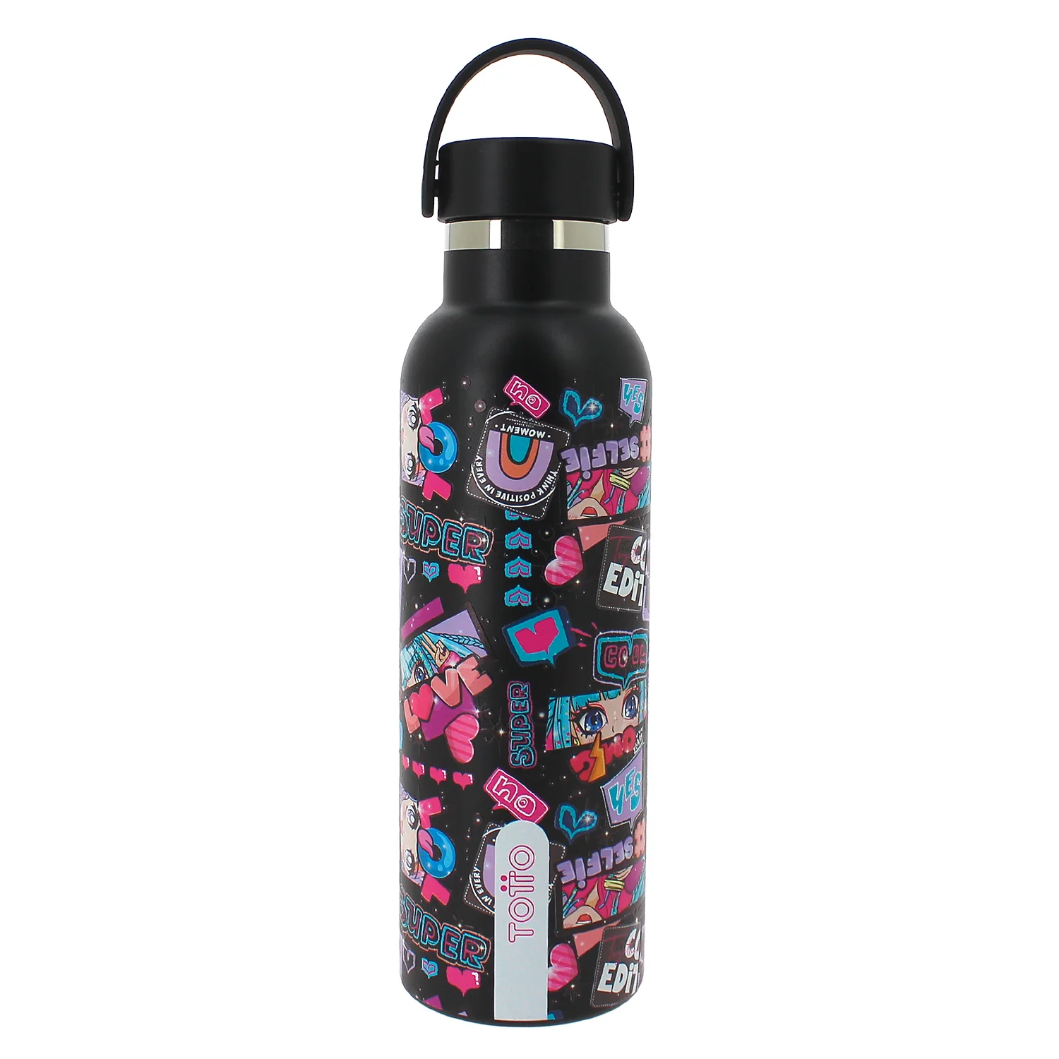 Totto Botella  Anna  -Dimensiones:7 x 25 x 7 cm-Material:Cerámica -Acero