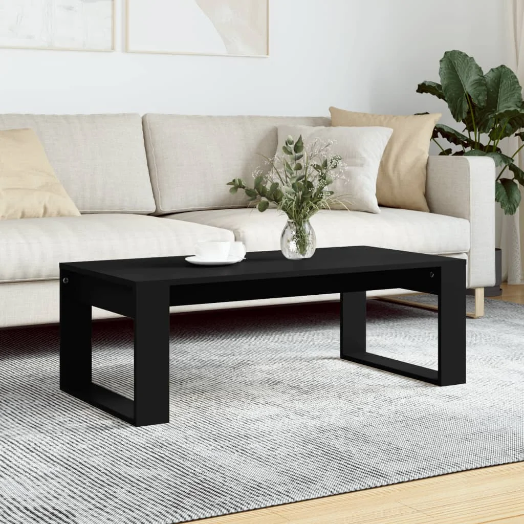 VidaXL engineering wood coffee table 102x50x35 cm white, black, bright white table for living room or dining table or side coffee table Meuble living room