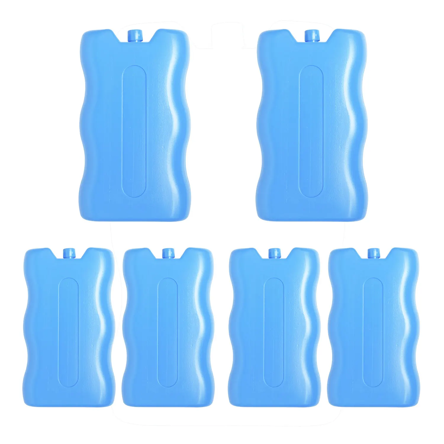 Bloque de Hielo para Congelador 100ml y 1L. Pack 6 y 18 Placas de Hielo para Nevera de playa, Congelador, Mochila. Material de Plástico Resistente y Duradero. Bloques Rellenables, Multiusos. Paquetes