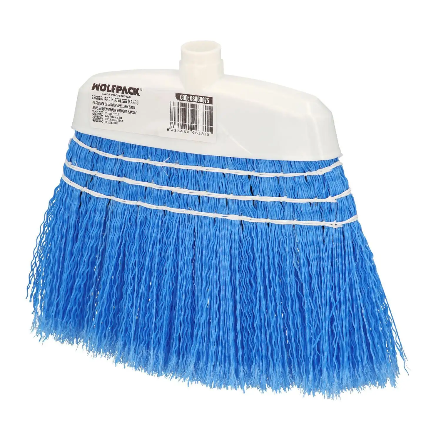Escoba jardin azul con cordones sin mango, escoba terrazas, terrazas, cocheras, calles,