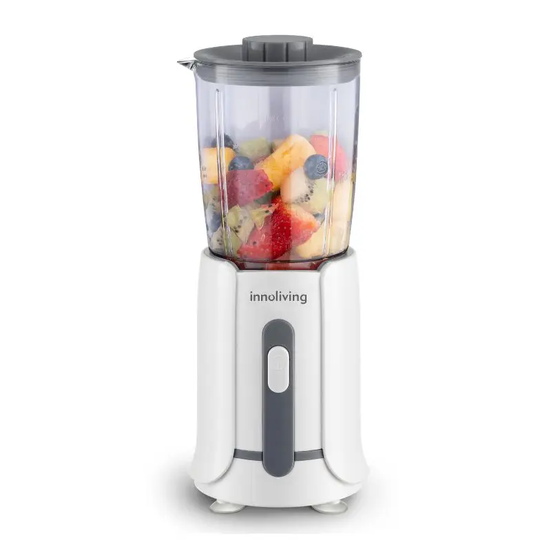 Innoliving | Batidora de Mesa con Vaso Graduado | Potencia 300W | 4 Cuchillas de Acero Inoxidable, Capacidad 500ml, Pies Antideslizantes y Junta Antigoteo