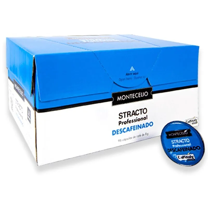 Stracto Profesional Descafeinado, 96 cápsulas de 8g, compatible con Caffitaly 8410559076494