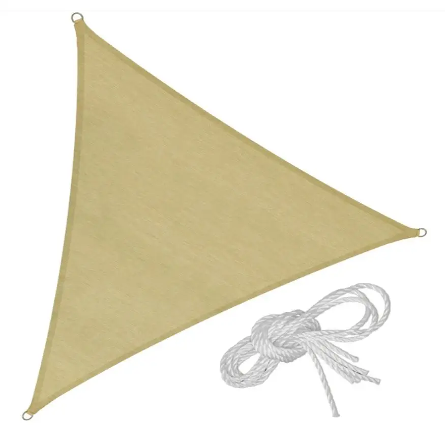 Toldo Vela de Sombreo color Beige / Tierra triangular en diferentes medidas nortene, fabricado en polietileno con cuerdas de amarre