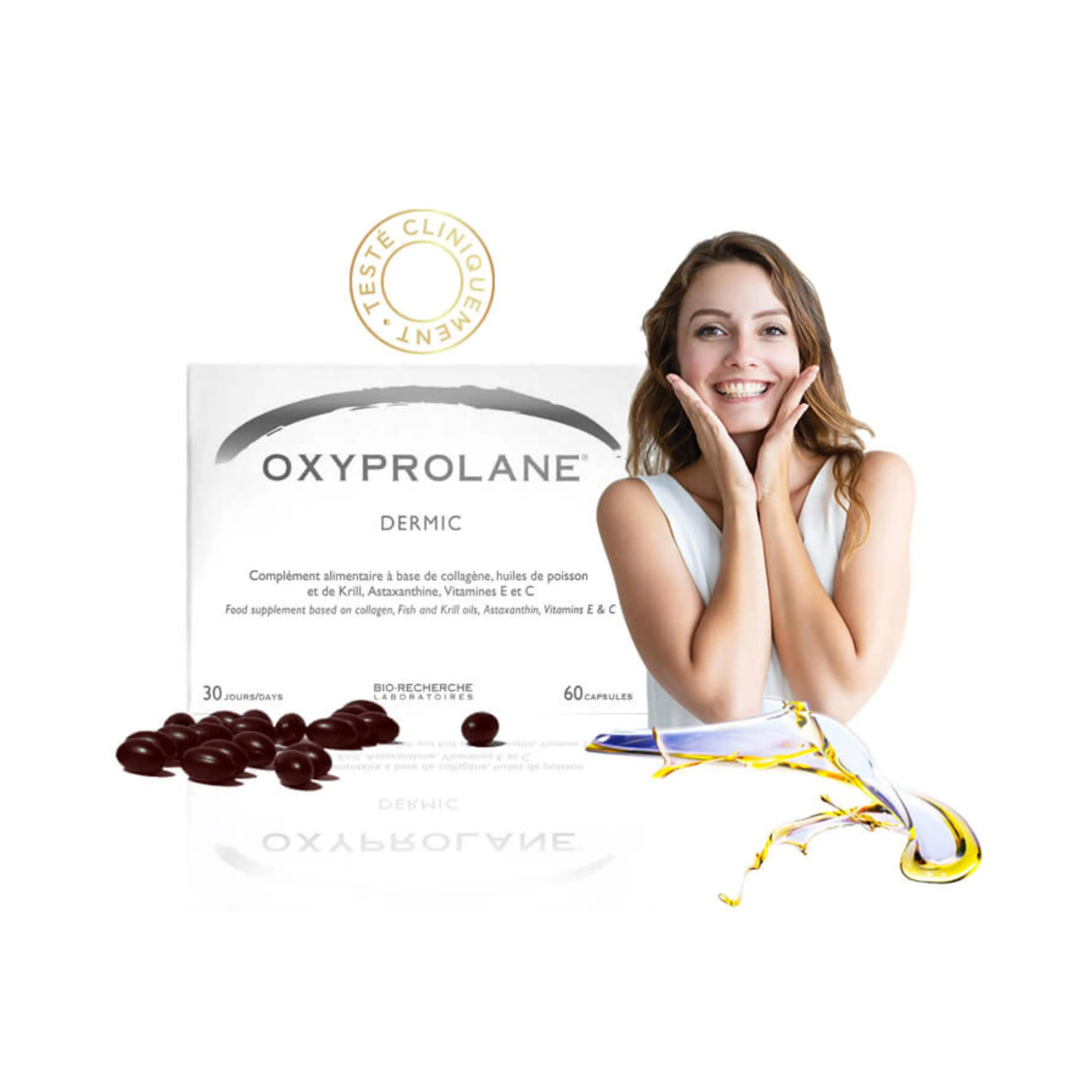 Bio-Recherche Oxyprolane Dermic - Suplemento Dietético para la Piel con Efecto Antienvejecimiento y Cicatrizante