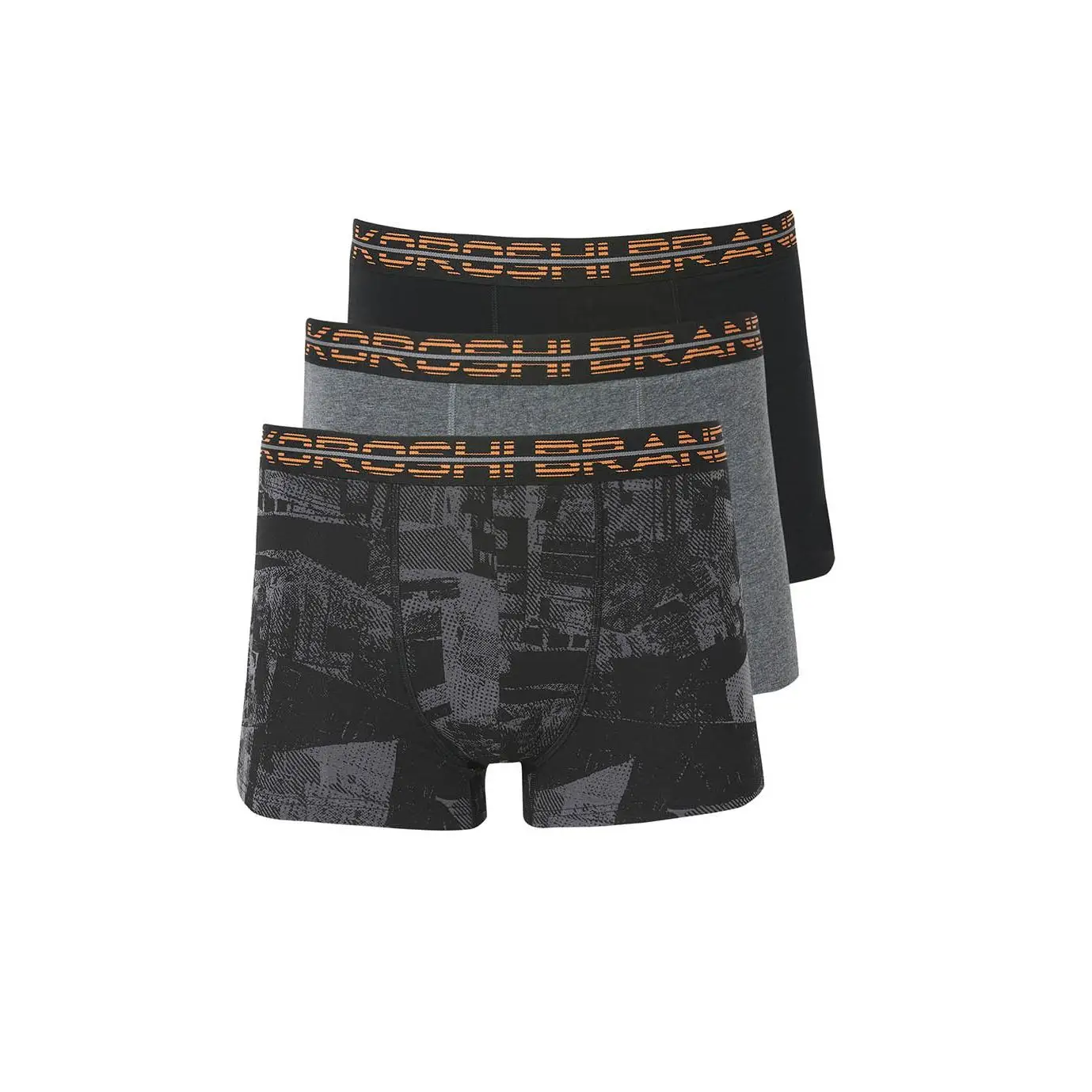 Koroshi Pack 3 Calzoncillos Boxer Hombre Negro | Algodón Elástico