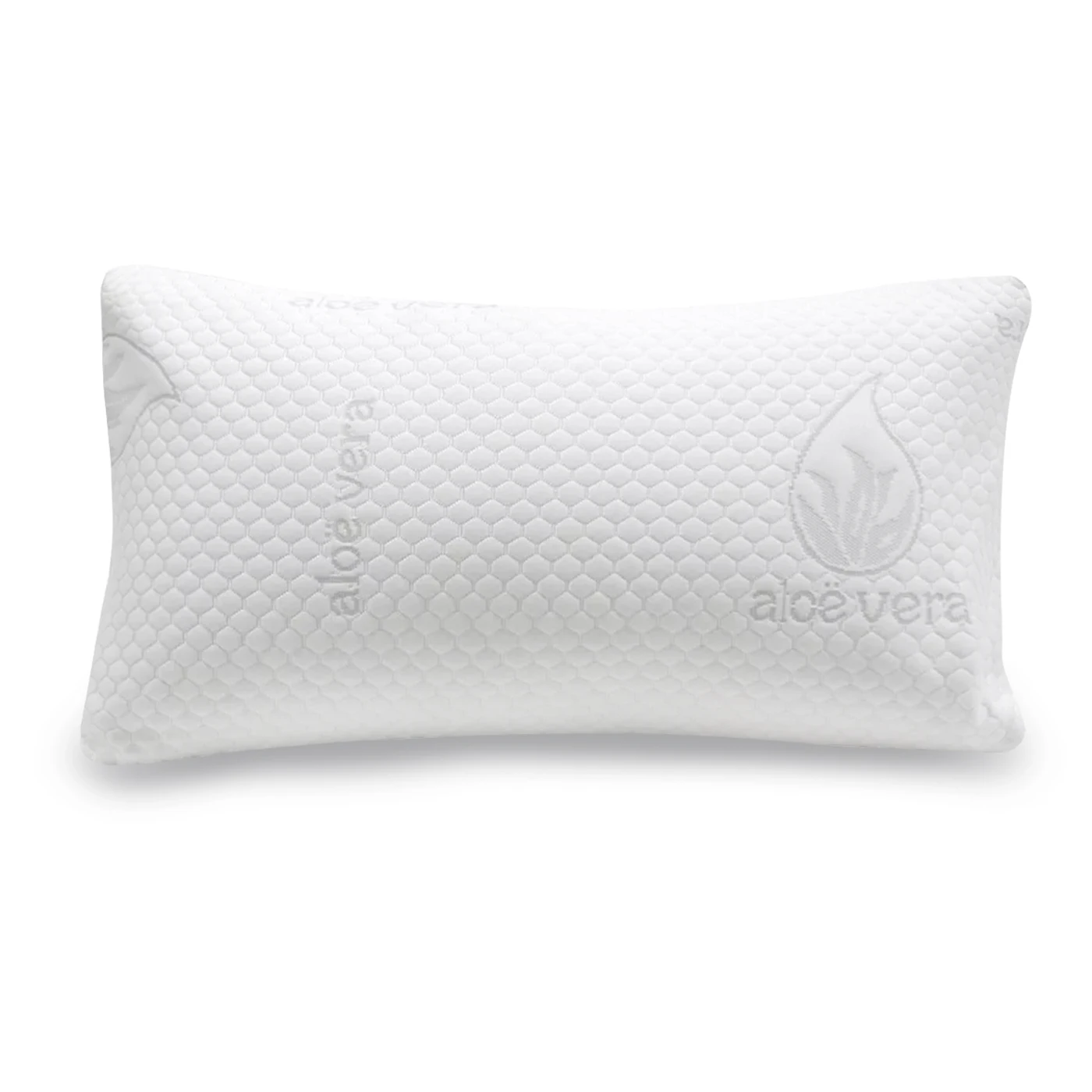 Almohada de Aloe Vera Relleno de Copos de Poliuretano, Suave, Transpirable y Ergonómica. Proporciona un Descanso Optimo.