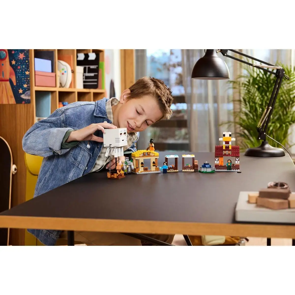 Lego 21273 minecraft the attack to the ghost balloon village, gift toy for kids, home and building set based on the video game with chicken and golem figures #6