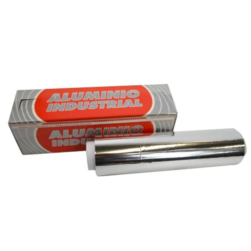 Rollo Papel Aluminio Industrial CuatroGasa - 300 Metros - 290 mm - Aluminio Liso