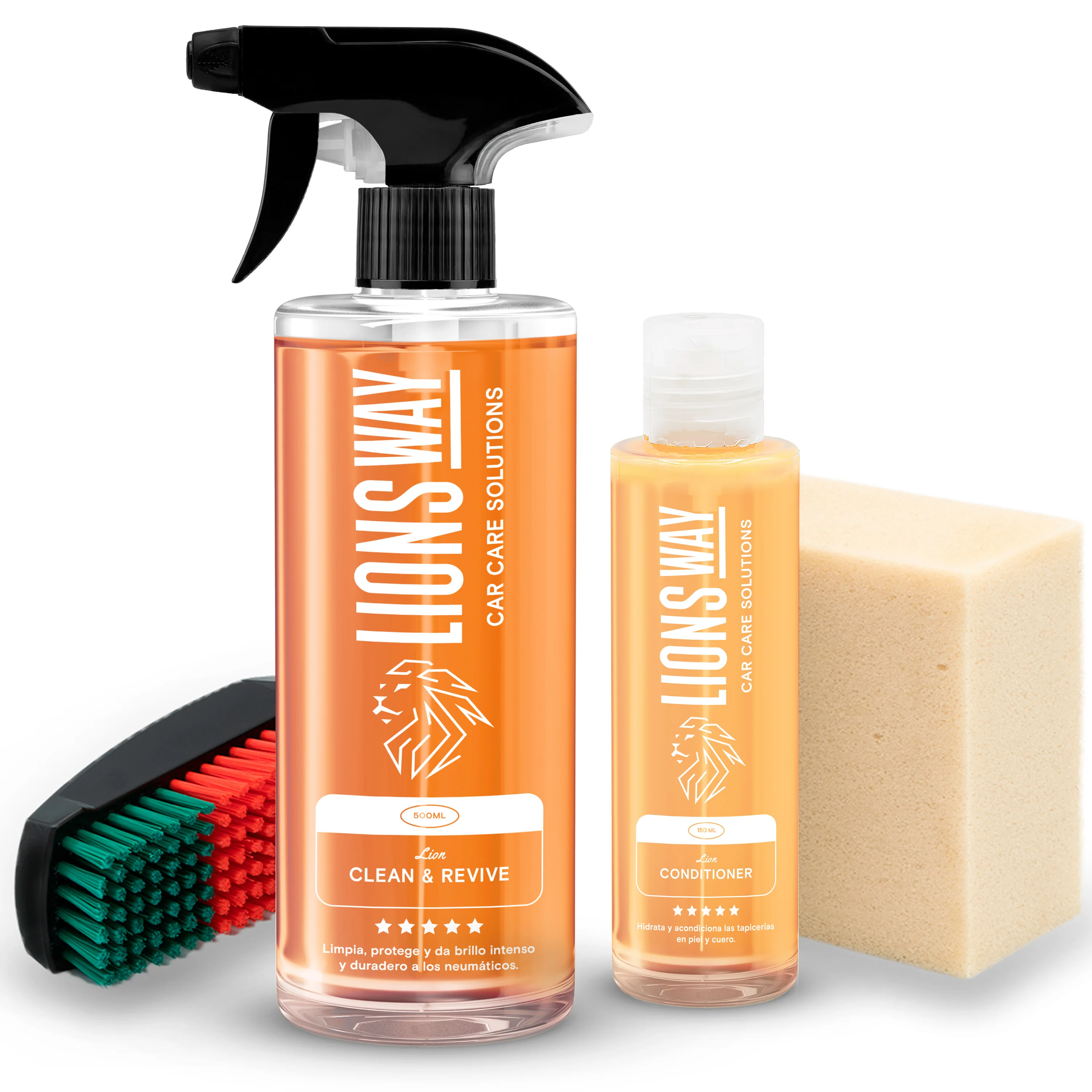 Lionsway-kit De Limpieza Profesional De Cuero, Piel Y Tela Para Coche