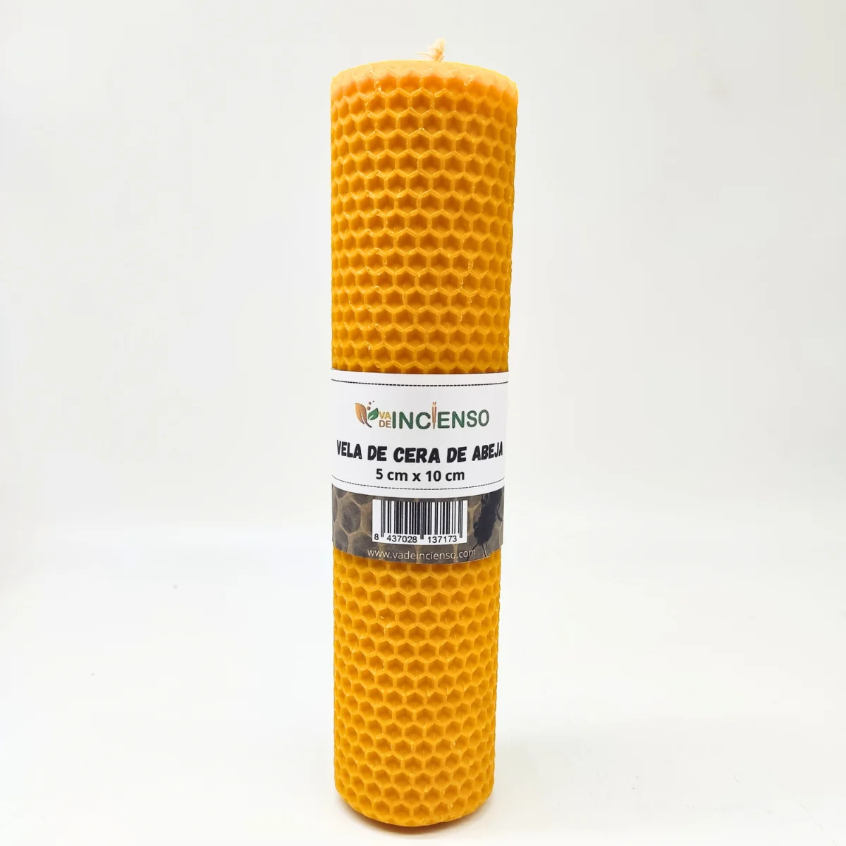 Vadeincienso - Velas Cera de Abeja Española 100% Original y Natural Hechas a Mano 5x10 cm para Meditación y Relajación