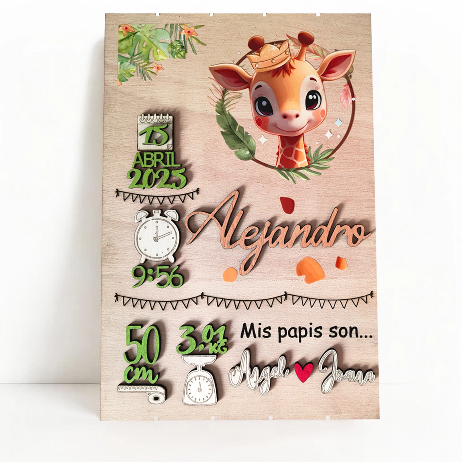 Regalo Bebe Recien Nacido - Marco Recuerdos Bebe Nacimiento, Natalicio Bebe, Recuerdos Recién Nacido, Regalos Originales, Decoración Infantil Cuadro Personalizado Recién Nacido, Regalos para Bebés,