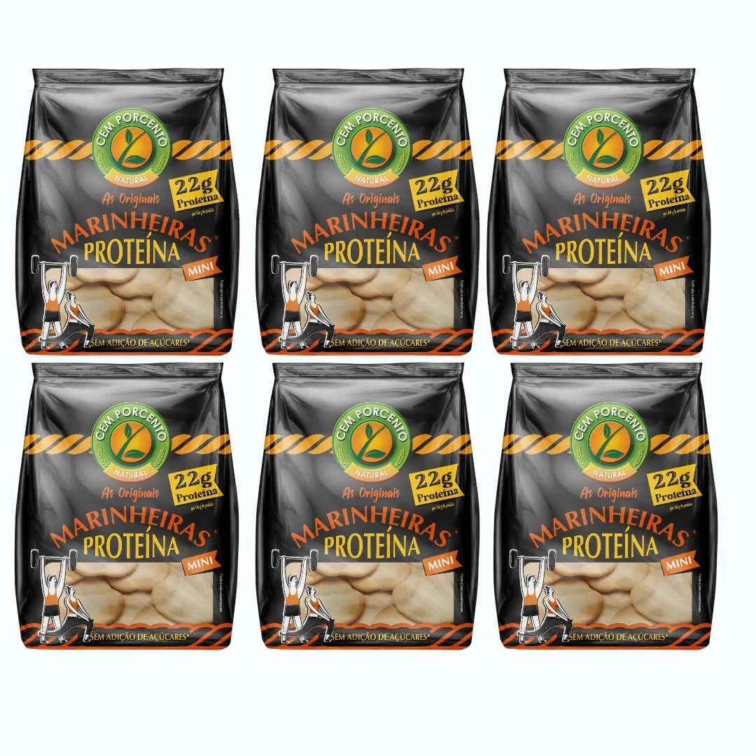 Cem Porcento Mini Marinheiras Proteína - 45 g X 6 - Cem Porcento