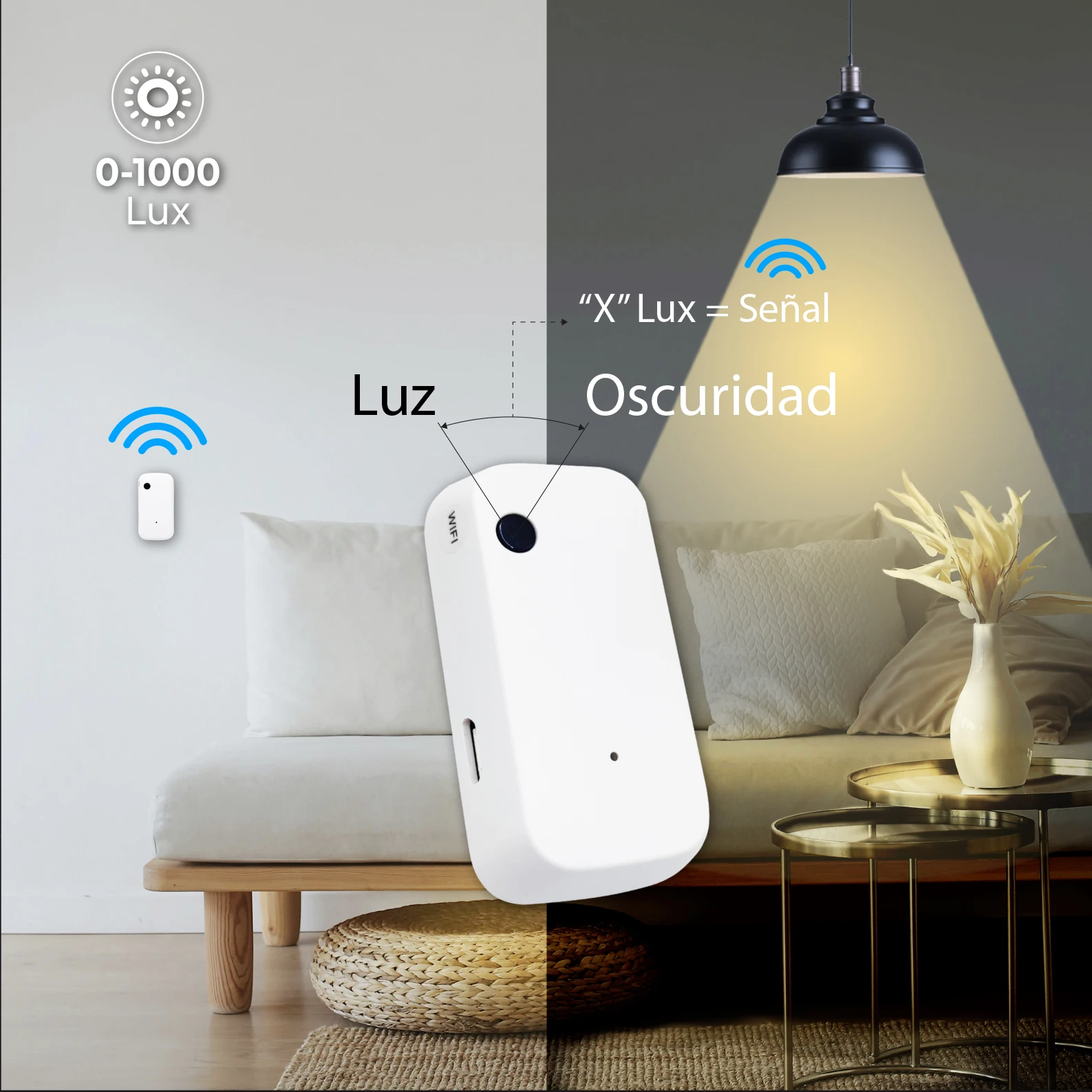 Led atomant indoor wifi smart light sensor, high precision luminosity detector compatible with smart life and tuya app, automation by light level, ideal for domotica systems, automatic lighting control and energy saving #6