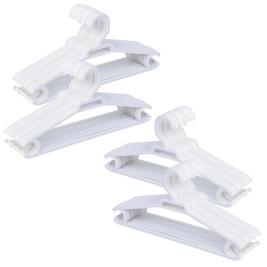 Wonderlust Deco - Percha infantil de plastico blanca pack de 48 uds 26,8x0,53x13,20cm Blanco 26,8x0,53x13,20h cm