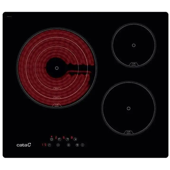 Cata Vitroceramica Independiente Radiantes Tt 6003 E-Tech 4 Zonas Coccion Ancho 59 Cm