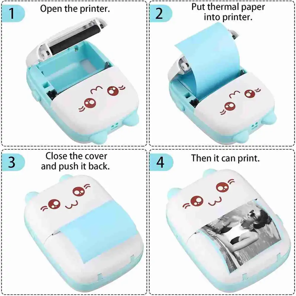 Almalux mini portable printer ®   For inkless mobile phone - thermal - bluetooth on receipt paper