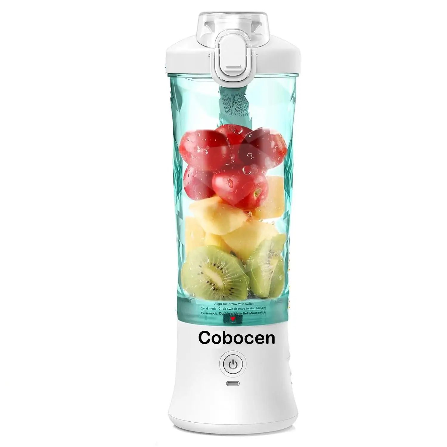 Cobocen Batidora Portátil 2026 nuevo, Mini Licuadora Personal Con 6 Cuchillas, Vaso Exprimidor de 600 ml Con Tapa Sport